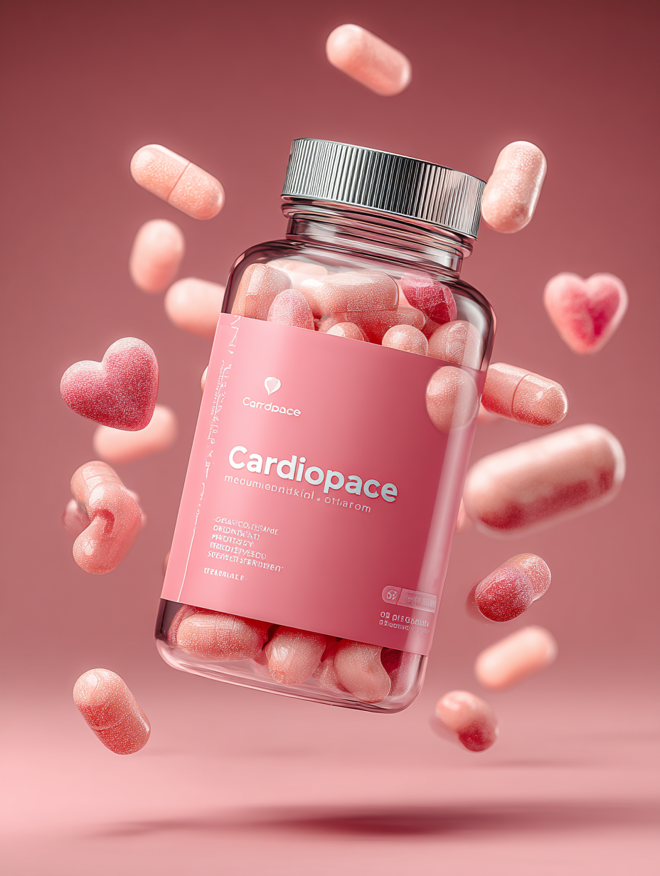 Cardiopace természetes vérnyomástámogató készítmény doboza, elegáns kék színvilágban, professzionális egészségügyi csomagolásban